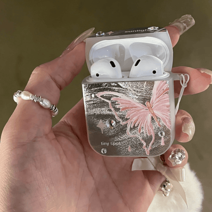 Schicke galvanisierte AirPods-Kopfhörerhülle mit Schmetterlingsmotiv