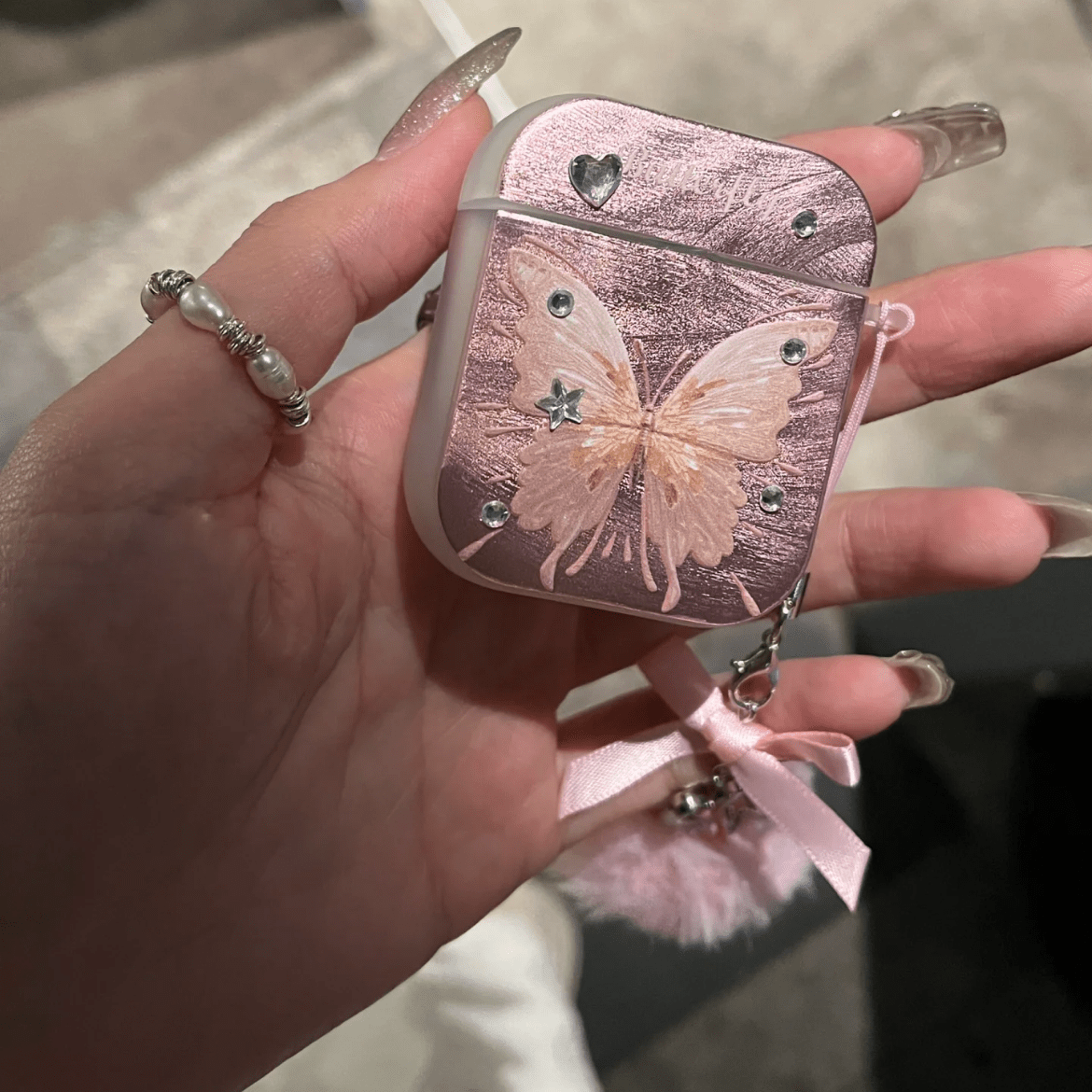 Chic Electroplated Butterfly AirPods Earphone Case