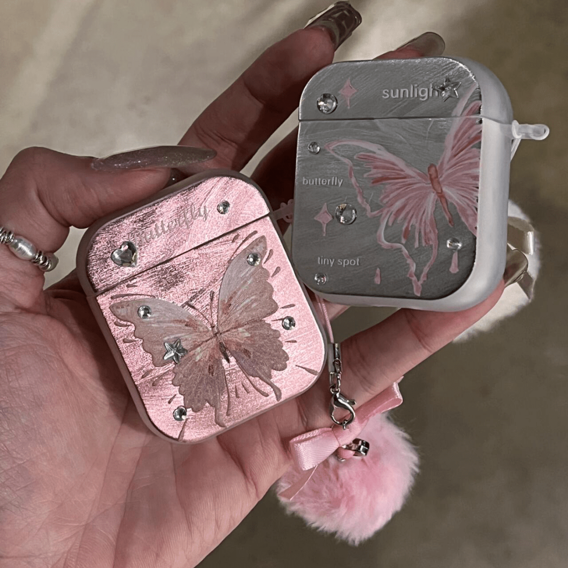 Chic Electroplated Butterfly AirPods Earphone Case