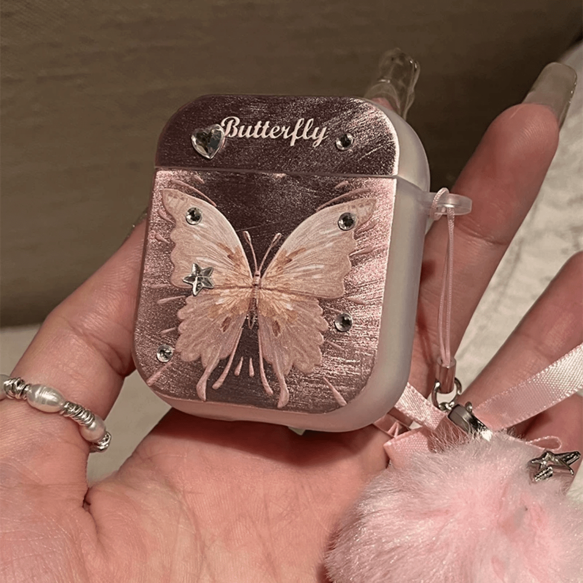 Chic Electroplated Butterfly AirPods Earphone Case