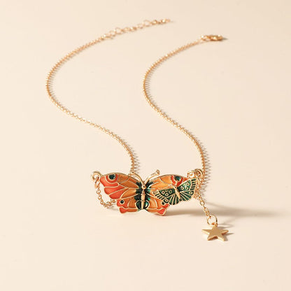 Trendy Butterfly Necklace Bracelet Ring Set