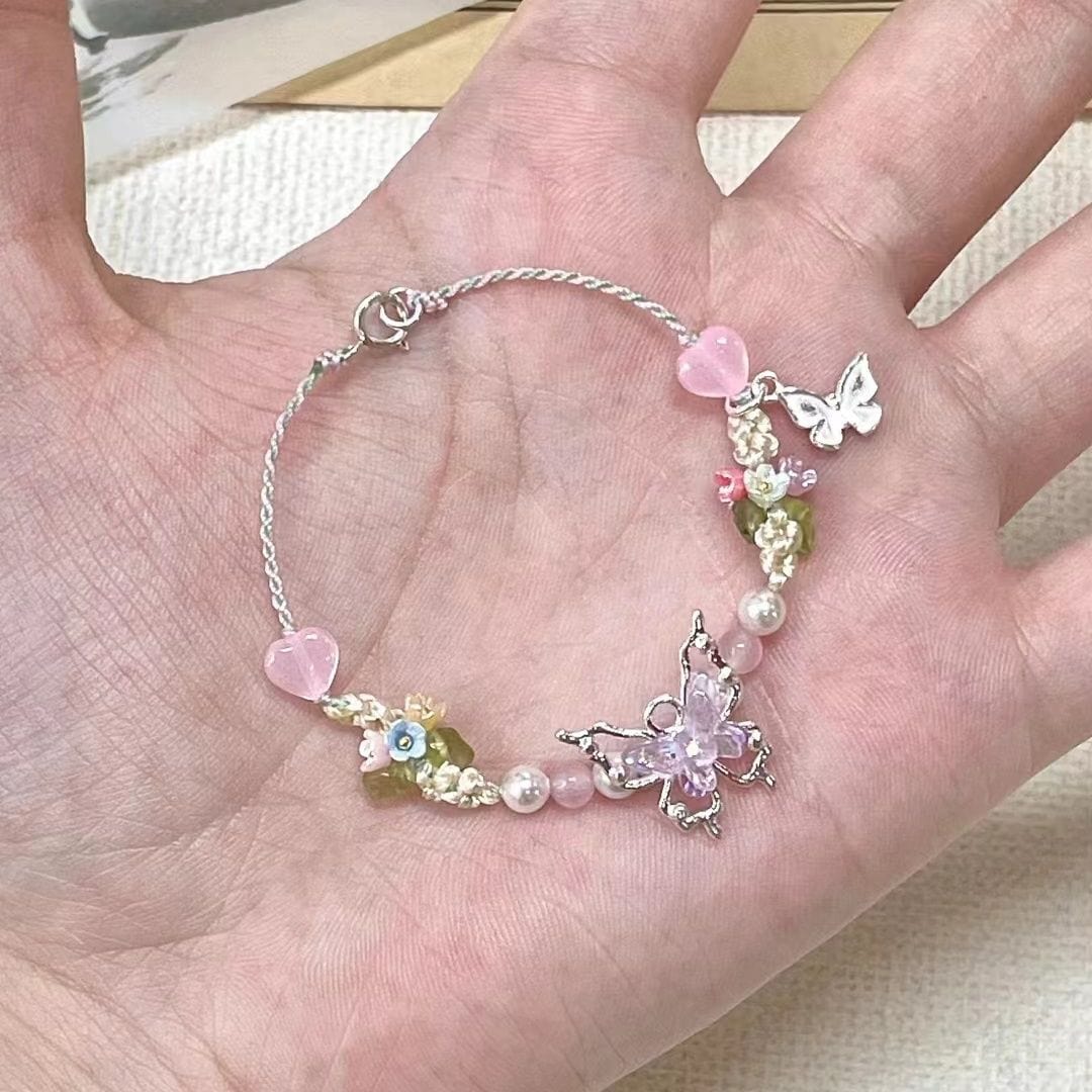 Kawaii Blumen Schmetterling Armband