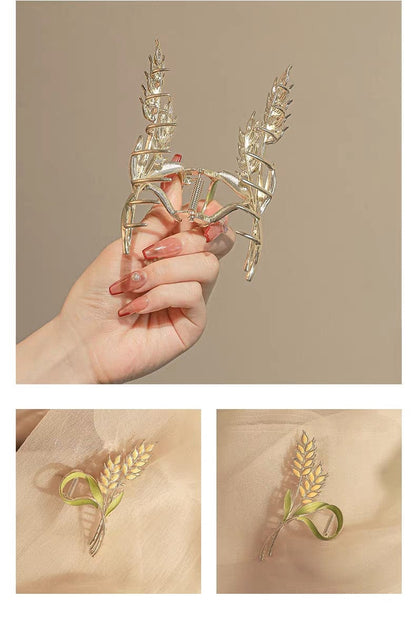 Goldene Ähren Chignon Krallenclip Haarspange