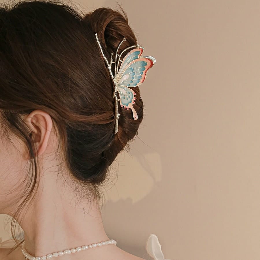 Chic Handmade Colorful Butterfly Chignon Claw Clip Hair Clip