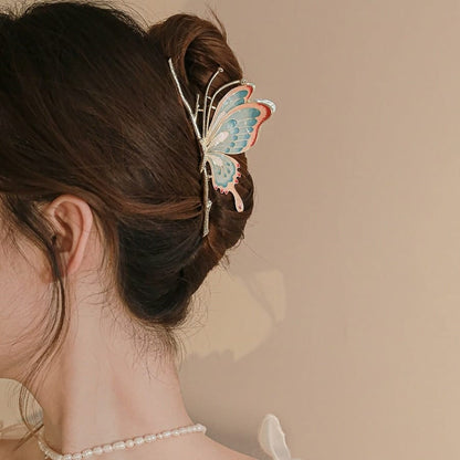 Chic Handmade Colorful Butterfly Chignon Claw Clip Hair Clip