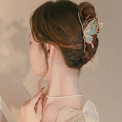 Chic Handmade Colorful Butterfly Chignon Claw Clip Hair Clip