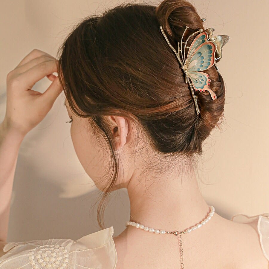 Chic Handmade Colorful Butterfly Chignon Claw Clip Hair Clip