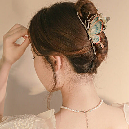 Chic Handmade Colorful Butterfly Chignon Claw Clip Hair Clip