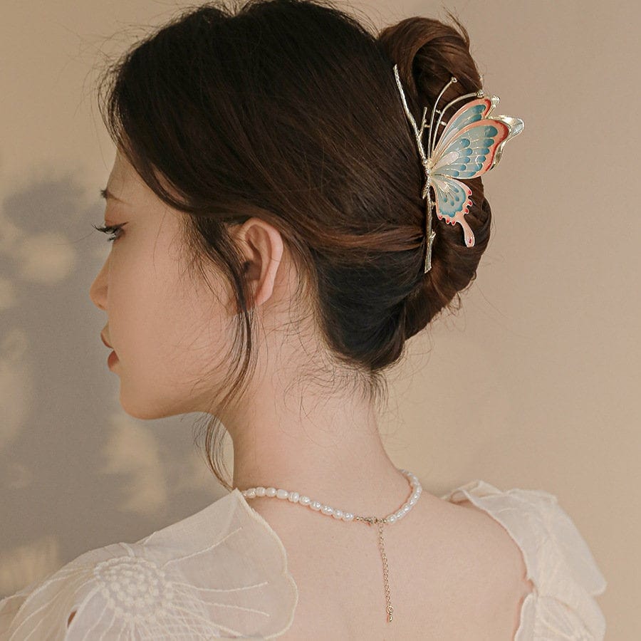 Chic Handmade Colorful Butterfly Chignon Claw Clip Hair Clip