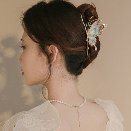 Chic Handmade Colorful Butterfly Chignon Claw Clip Hair Clip