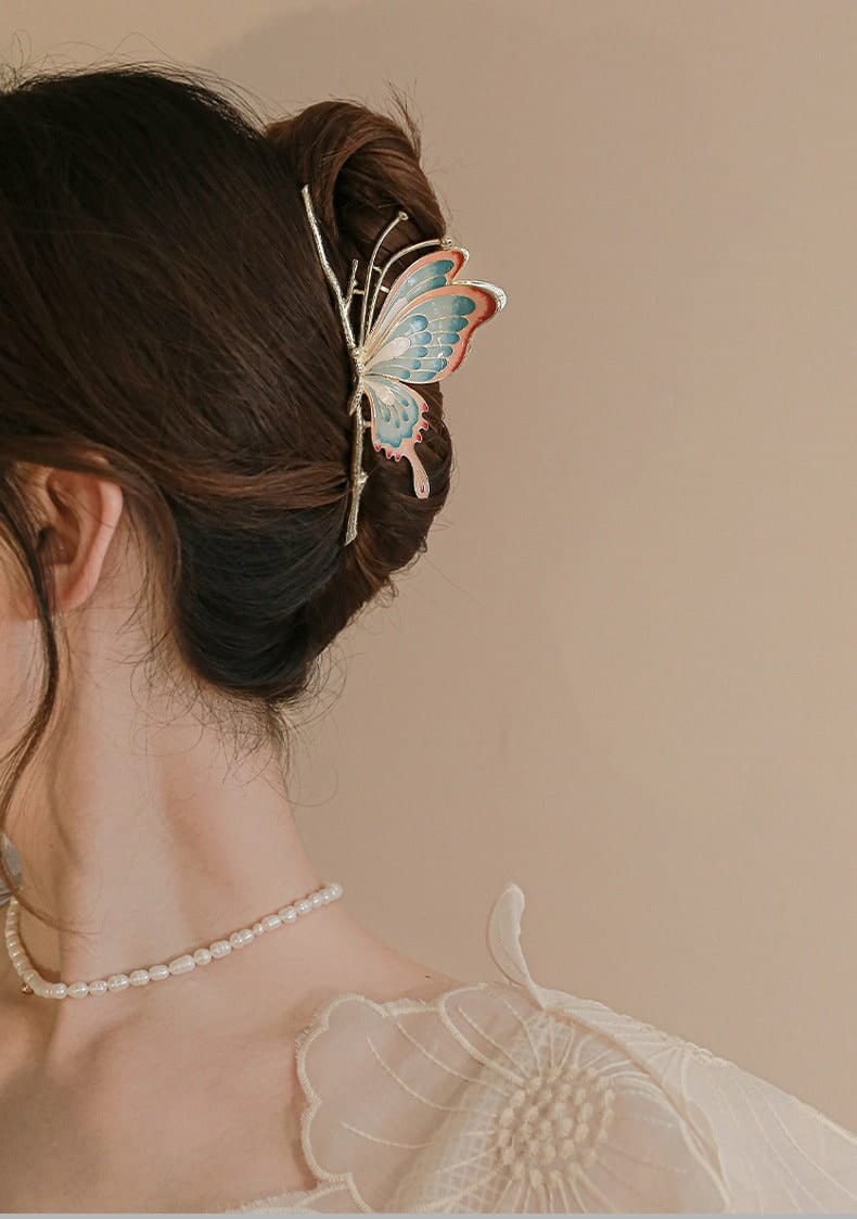 Chic Handmade Colorful Butterfly Chignon Claw Clip Hair Clip