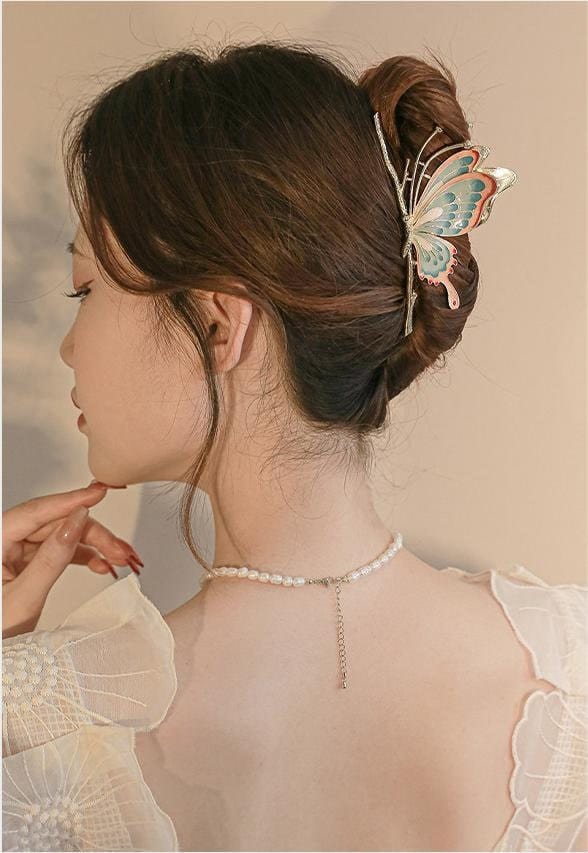 Chic Handmade Colorful Butterfly Chignon Claw Clip Hair Clip