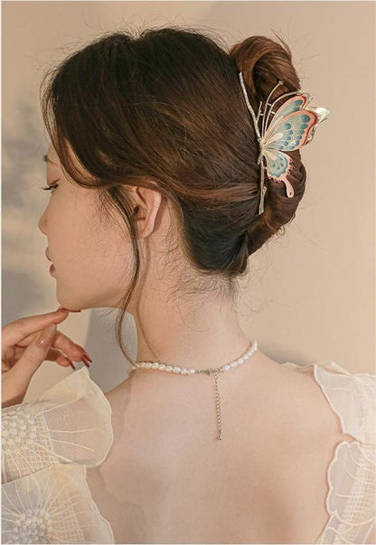 Chic Handmade Colorful Butterfly Chignon Claw Clip Hair Clip