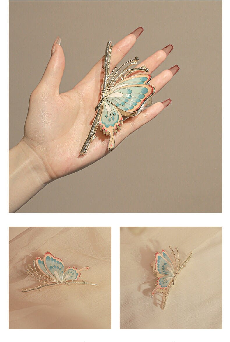 Chic Handmade Colorful Butterfly Chignon Claw Clip Hair Clip