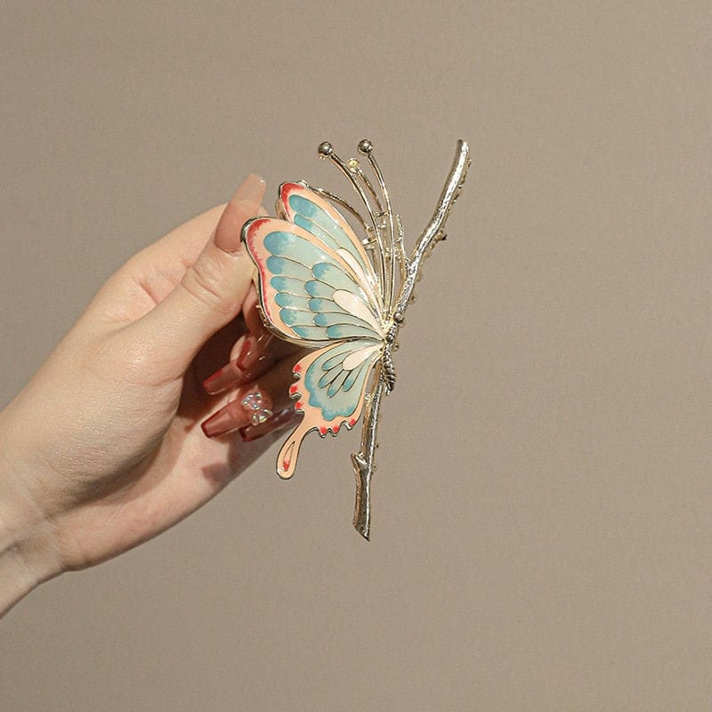 Chic Handmade Colorful Butterfly Chignon Claw Clip Hair Clip