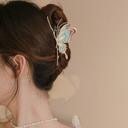 Pince à cheveux à pince papillon colorée