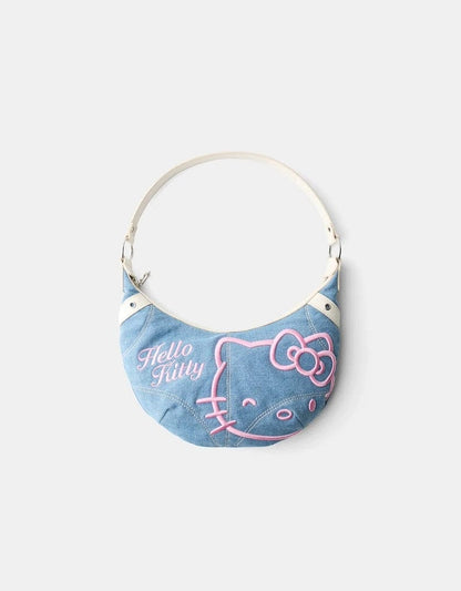 Sac à bandoulière en jean bleu Kawaii Kitty SK491