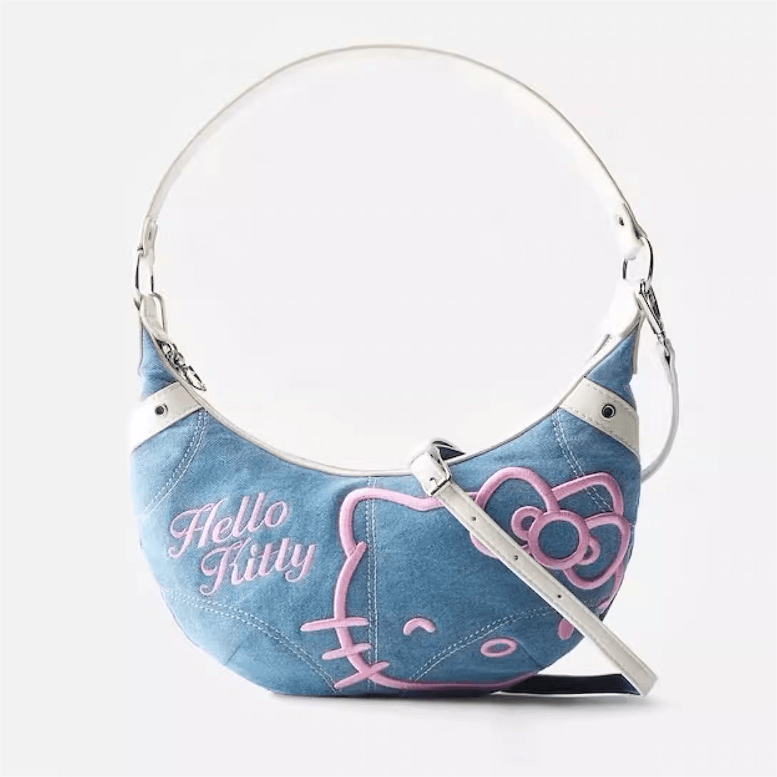 Sac à bandoulière en jean bleu Kawaii Kitty SK491