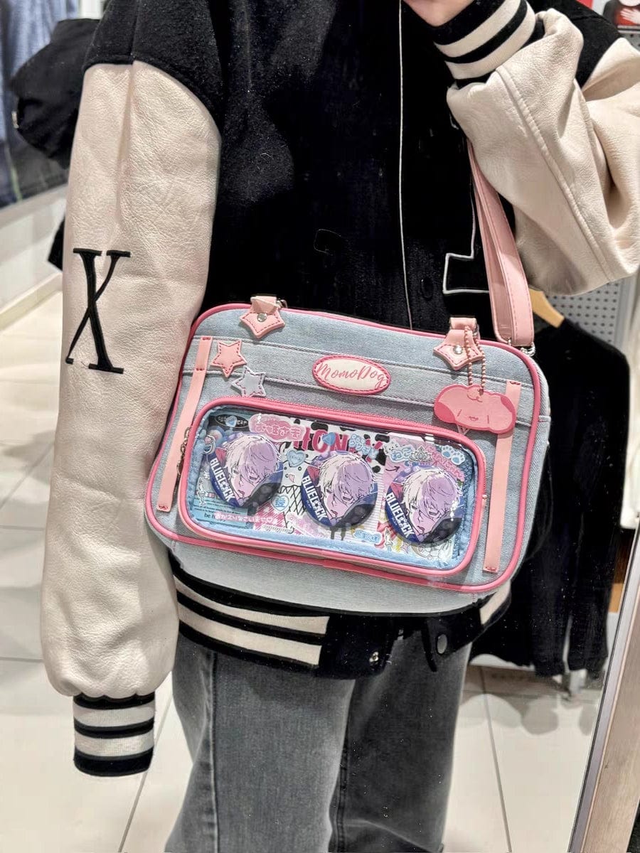 Sac à bandoulière en jean Kawaii Star