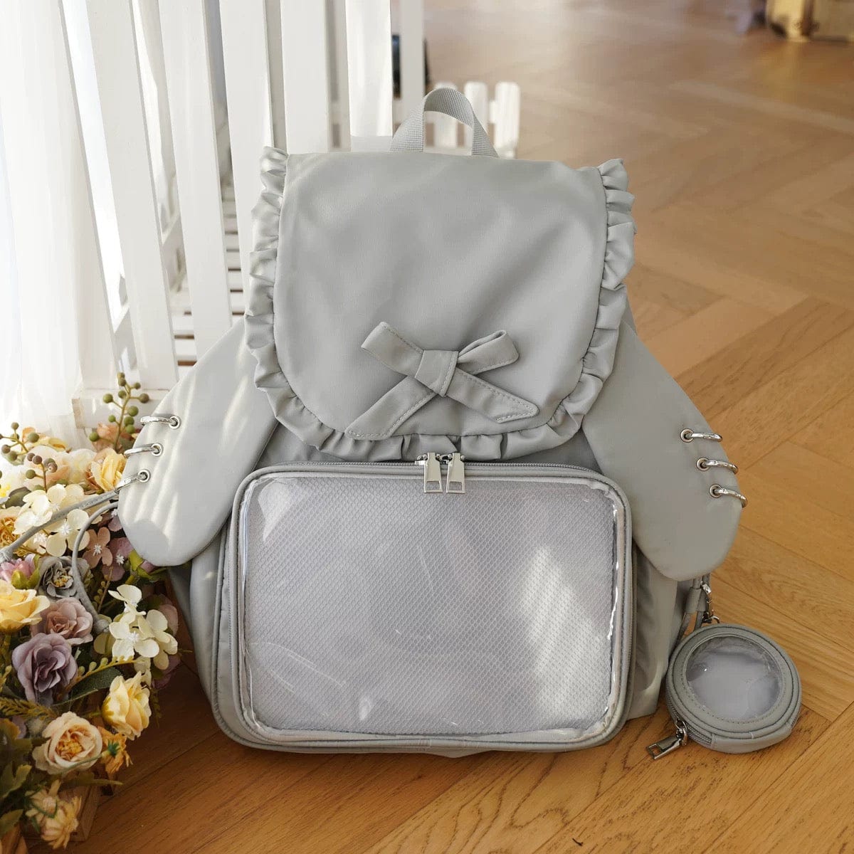 Sac à dos transparent avec oreilles de lapin