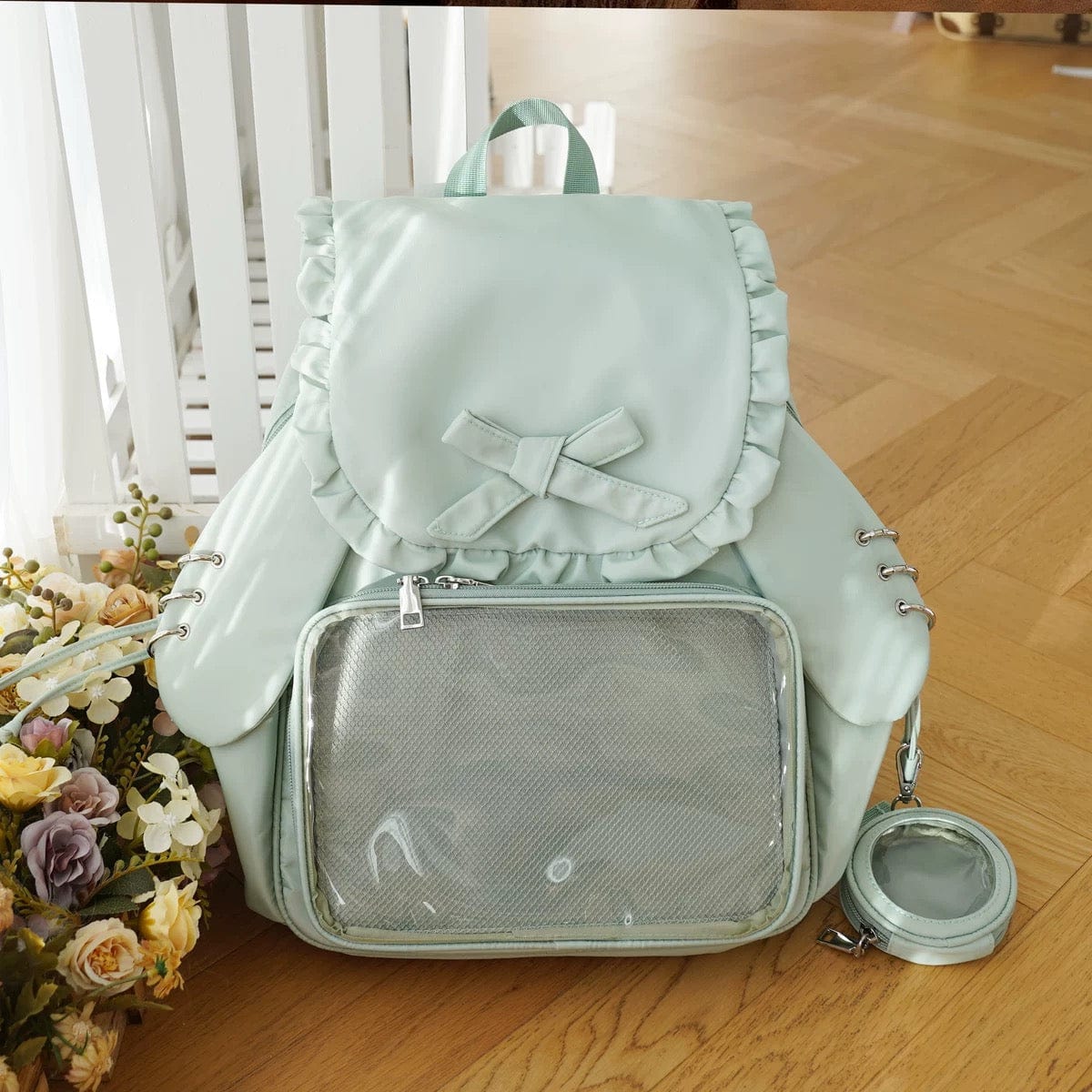 Sac à dos transparent avec oreilles de lapin