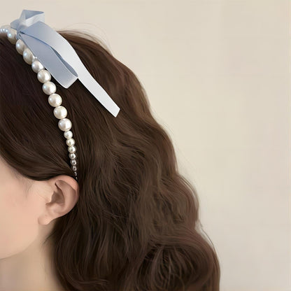 Sweet Ribbon Pearl Hair Band