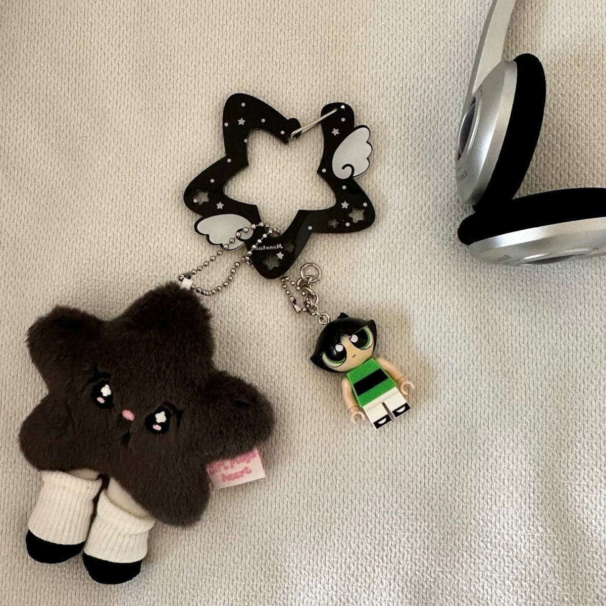 Chic Acrylic Star Angel Keychain Carabiner Kpop Wing