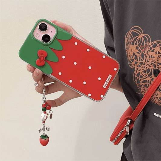 Strawberry Crystal Bowknot iPhone Case