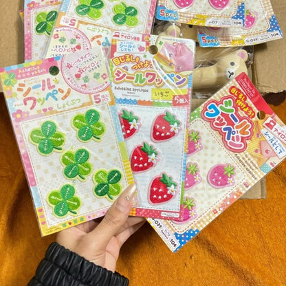 Chic Strawberry Lucky Clover Patches DIY Decoration Stickers