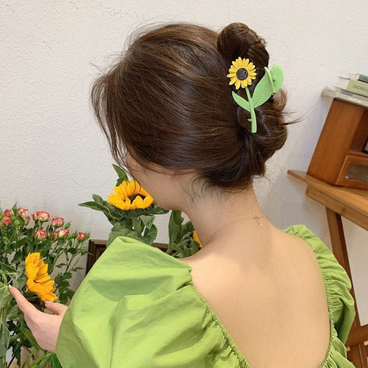 Sweet Sunflower Chignon Claw Clip Hair Clip