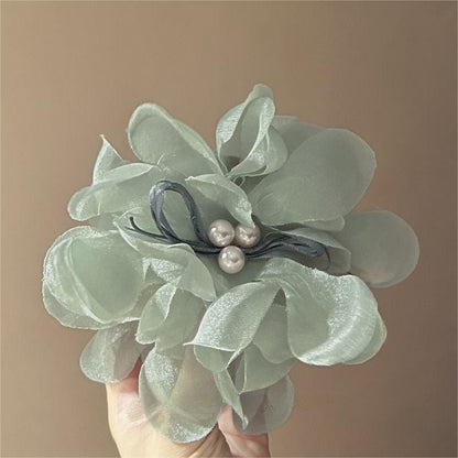 Sweet Floral Lace Pearl Hair Clip Claw