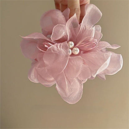 Sweet Floral Lace Pearl Hair Clip Claw