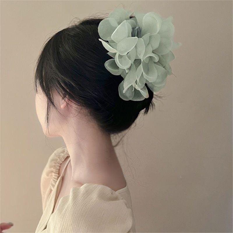 Sweet Floral Lace Pearl Hair Clip Claw