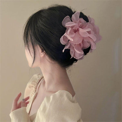 Sweet Floral Lace Pearl Hair Clip Claw