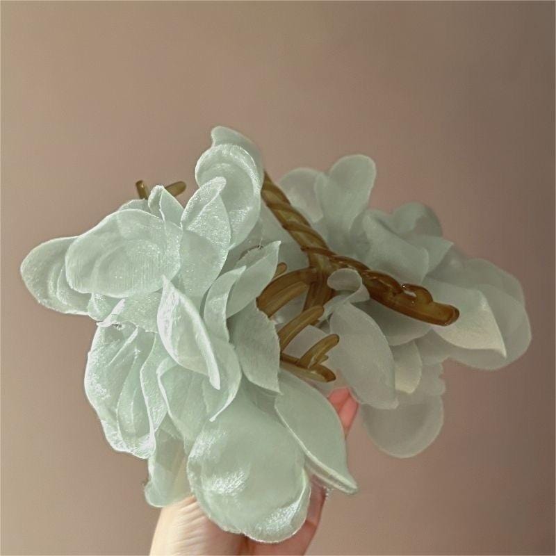 Sweet Floral Lace Pearl Hair Clip Claw