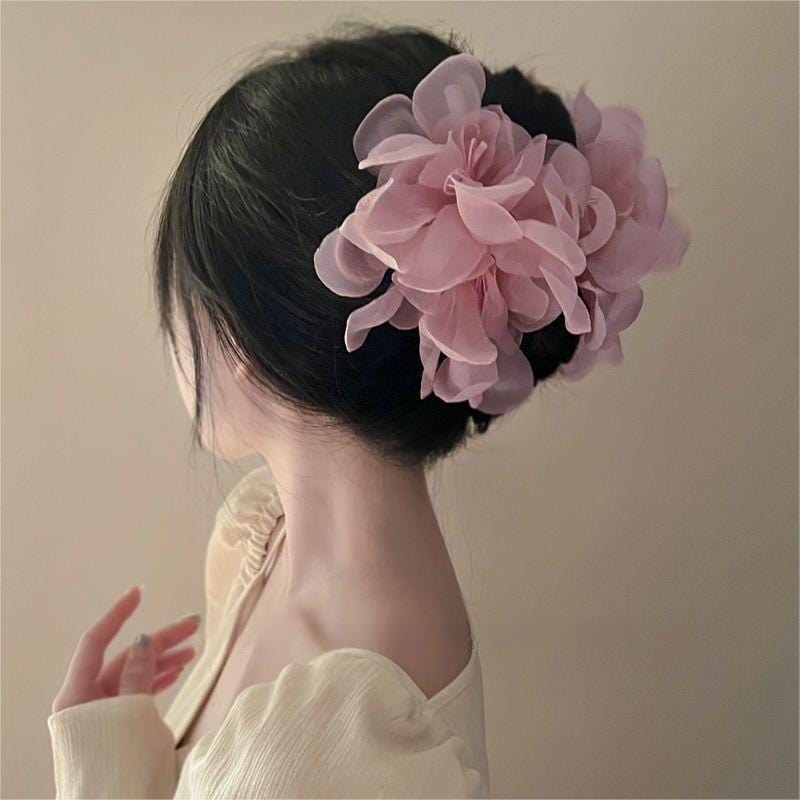 Sweet Floral Lace Pearl Hair Clip Claw