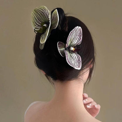 Chic Textured Orchid Flower Hair Clip Hair Claw