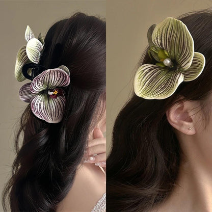 Chic Textured Orchid Flower Hair Clip Hair Claw