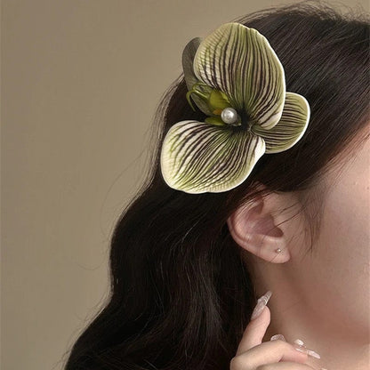 Chic Textured Orchid Flower Hair Clip Hair Claw