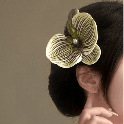 Chic Textured Orchid Flower Hair Clip Hair Claw