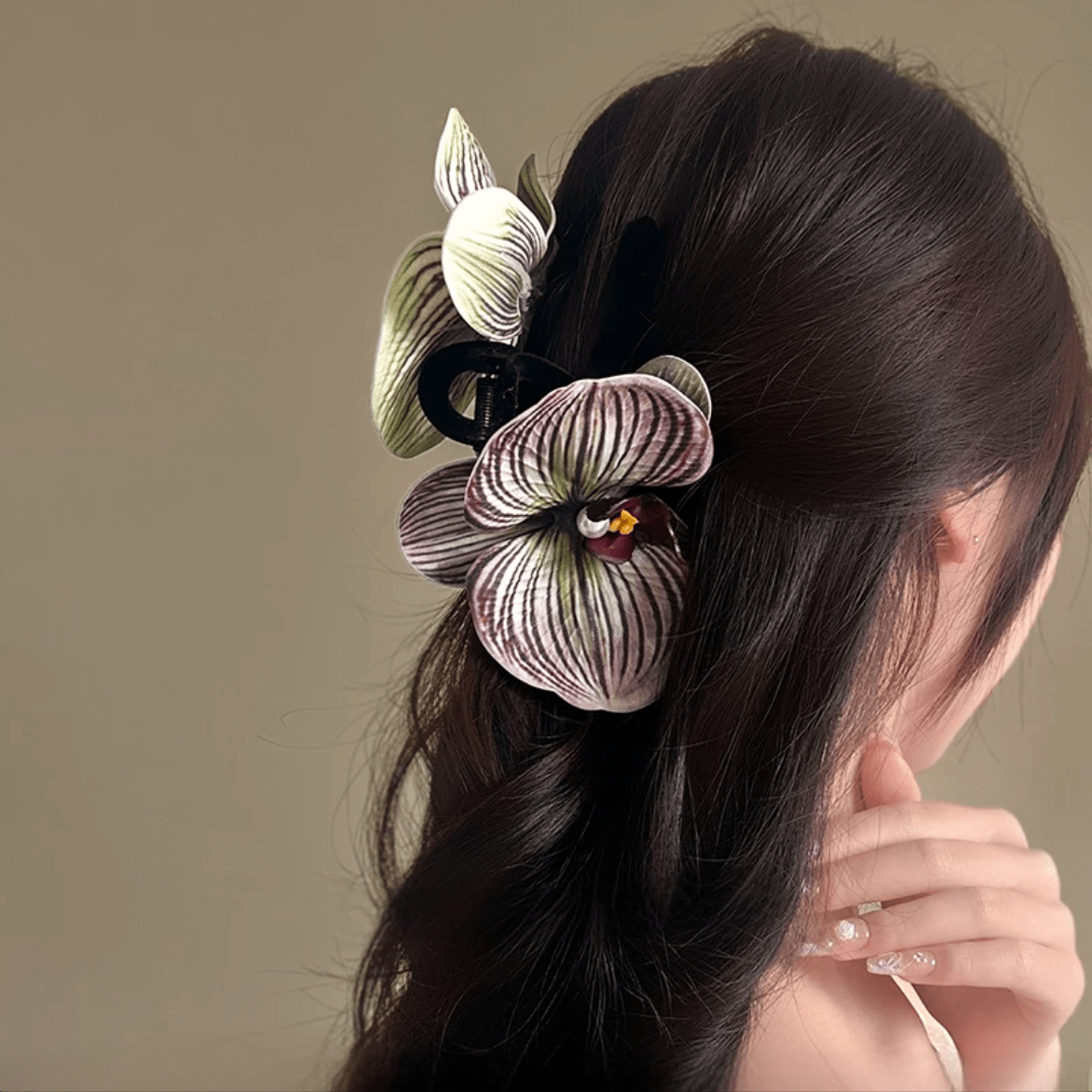 Chic Textured Orchid Flower Hair Clip Hair Claw