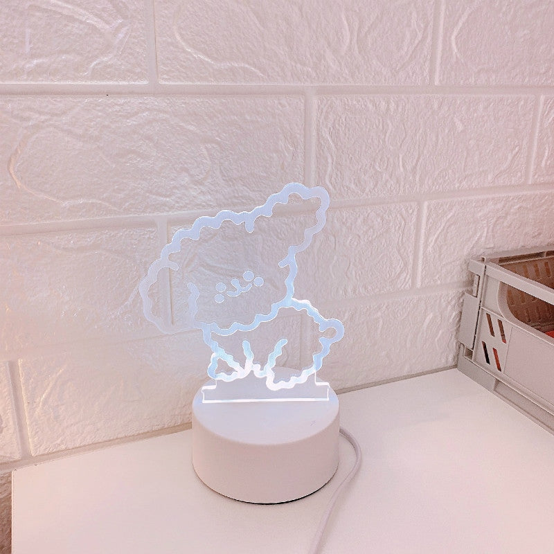 Cinna & Kuromi LED Lights - cinnamoroll, fairy kei, kawaii, kuromi, lamp