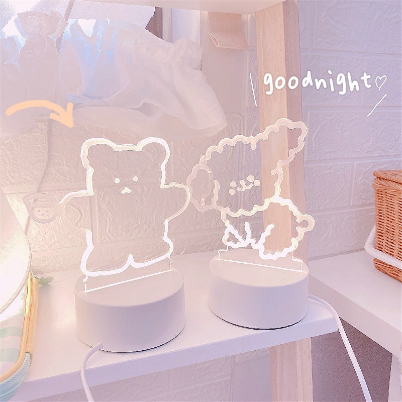 Cinna & Kuromi LED Lights - cinnamoroll, fairy kei, kawaii, kuromi, lamp