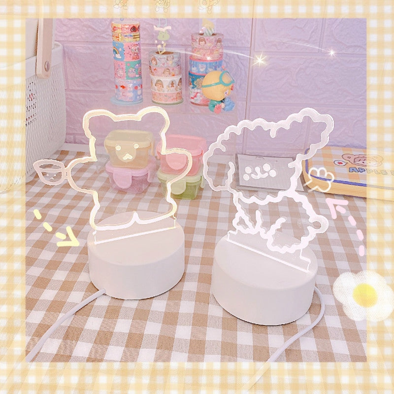 Cinna & Kuromi LED Lights - cinnamoroll, fairy kei, kawaii, kuromi, lamp