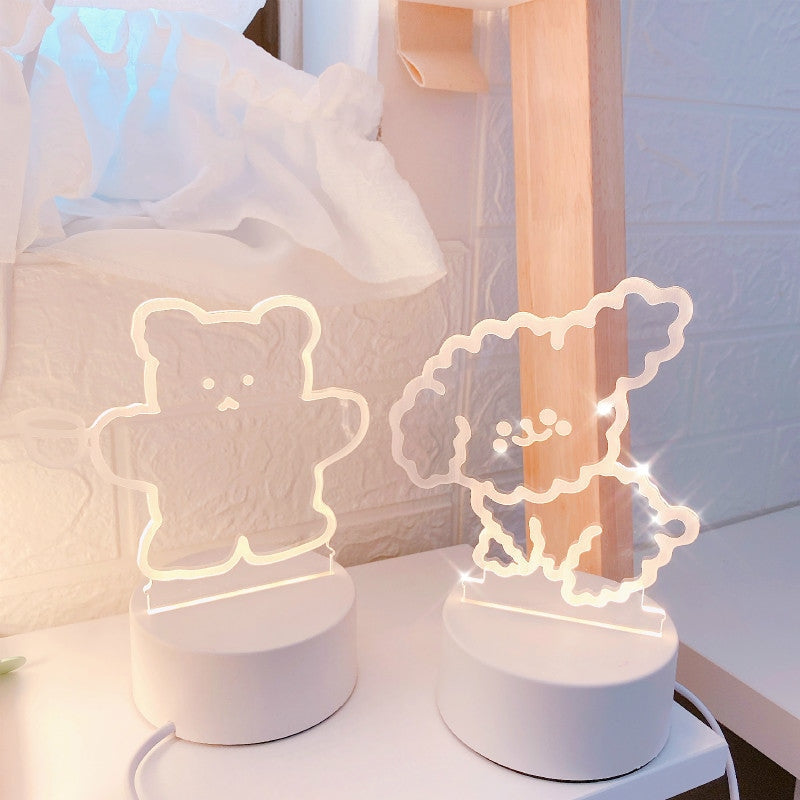Cinna & Kuromi LED Lights - cinnamoroll, fairy kei, kawaii, kuromi, lamp