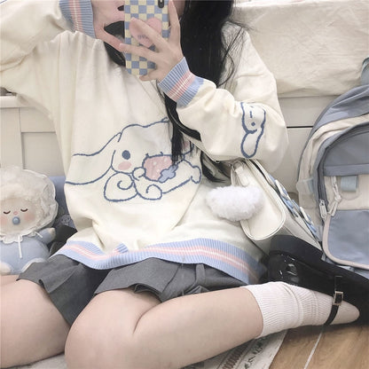 Cinnamoroll knit hoodie - cinnamoroll - cute - fairy kei - hooded - hoodies
