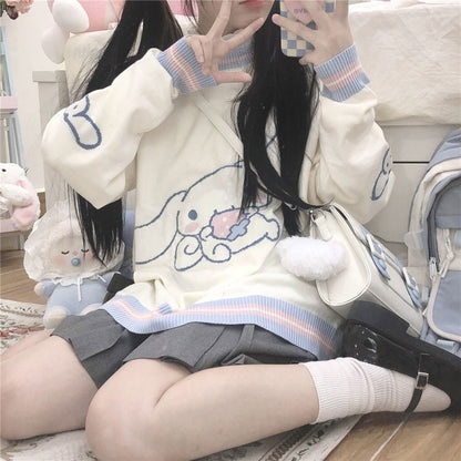 Cinnamoroll knit hoodie - cinnamoroll - cute - fairy kei - hooded - hoodies