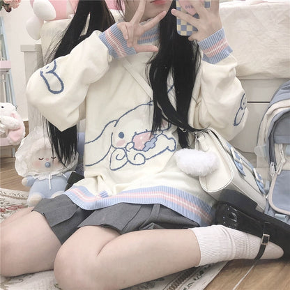 Cinnamoroll knit hoodie - cinnamoroll - cute - fairy kei - hooded - hoodies