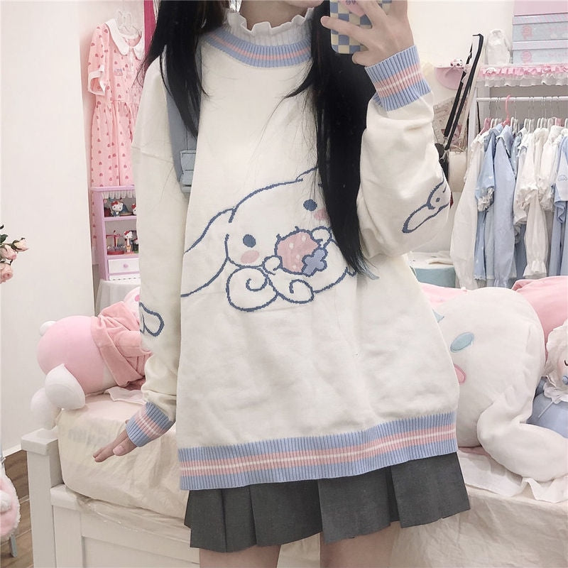Cinnamoroll knit hoodie - cinnamoroll - cute - fairy kei - hooded - hoodies