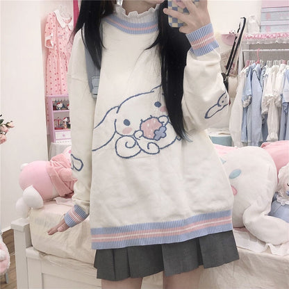Cinnamoroll knit hoodie - cinnamoroll - cute - fairy kei - hooded - hoodies
